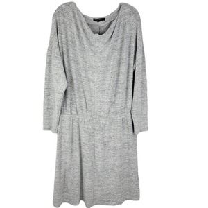 Banana Republic Factory Dress XL Light Gray Knit Drape Neckline Elastic Waist